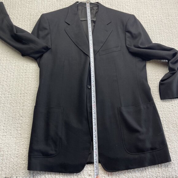 Canali Super 120s 100% Wool Men's 2-Piece Suit Jacket / Pants Black / Blue 54 R - Picture 8 of 16